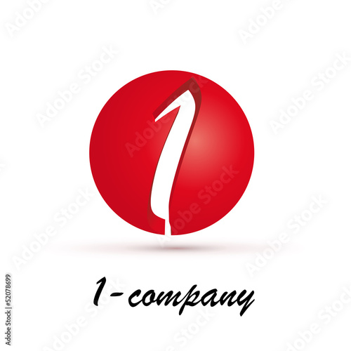 Vector Logo spherical number 1 3d