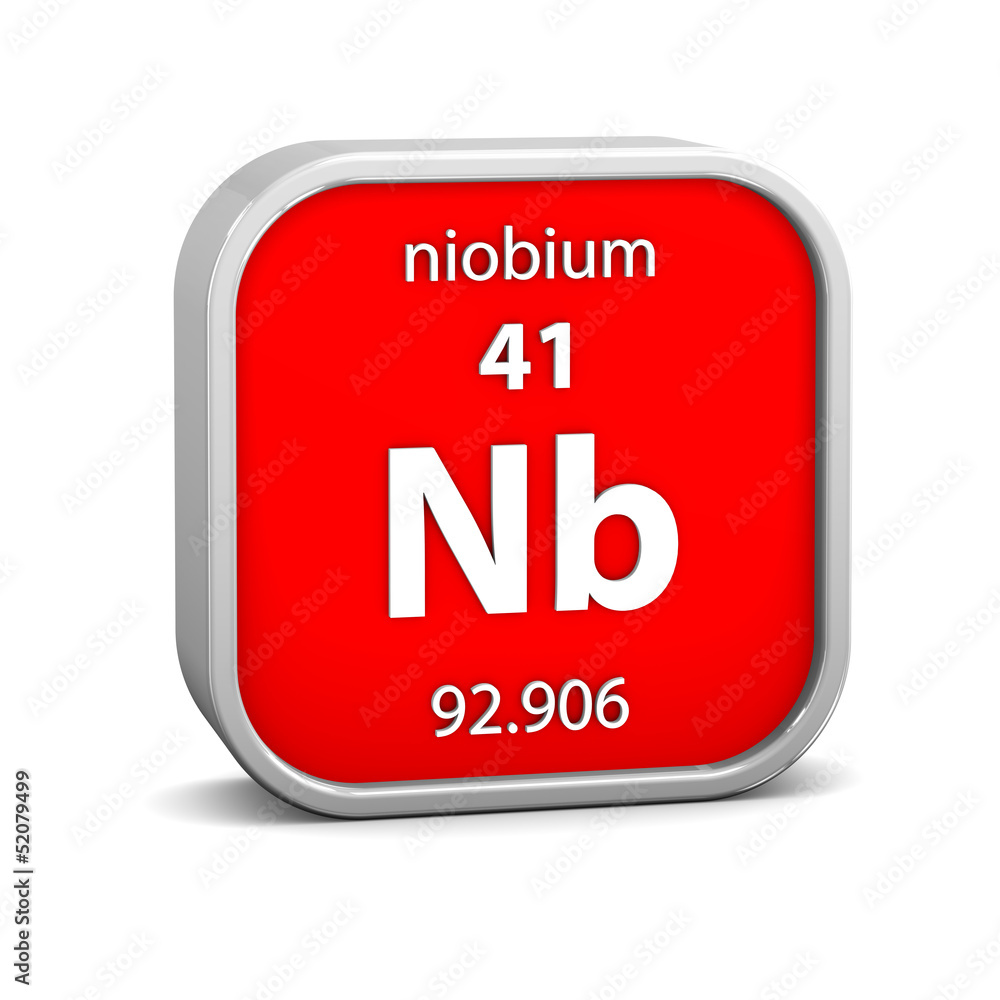 Niobium material sign Niobium material sign