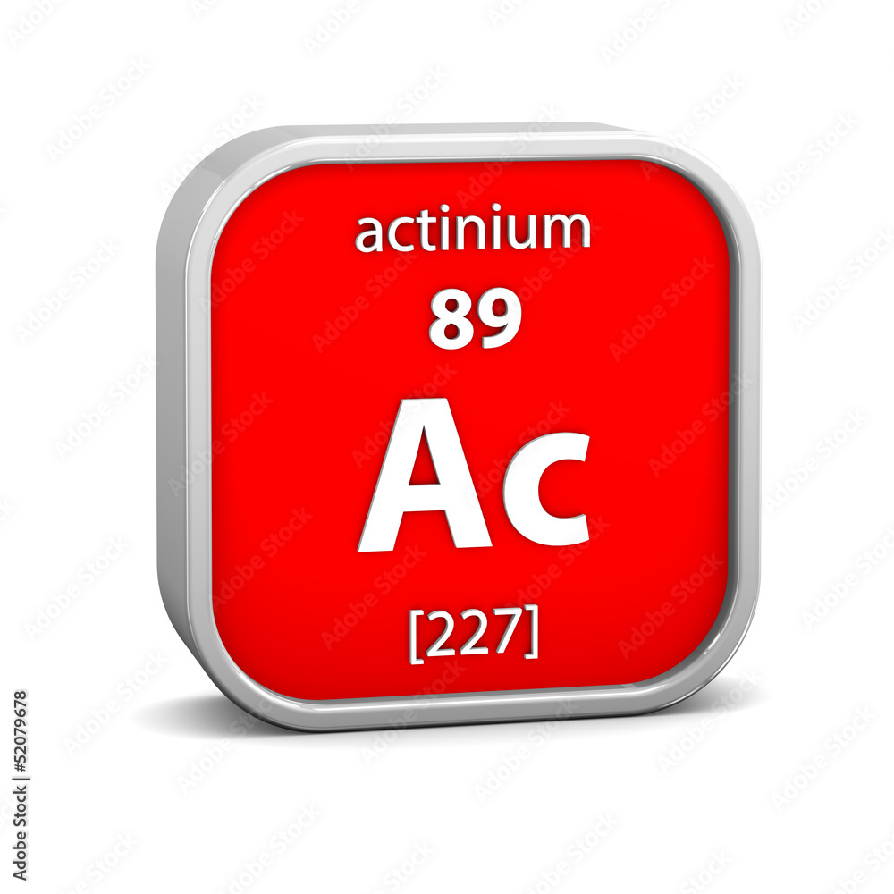 Actinium material sign Actinium material sign