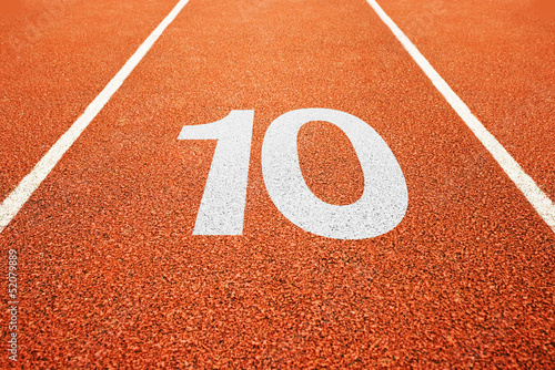 number ten on running track photo