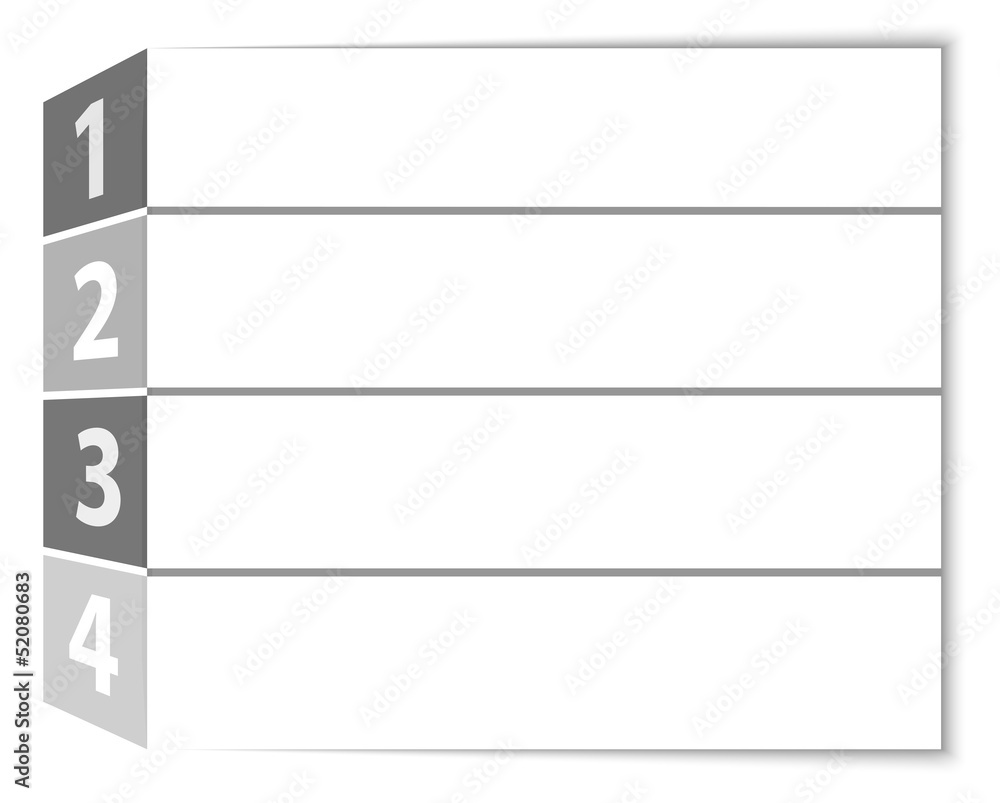 Gray numbered rows Gray numbered rows