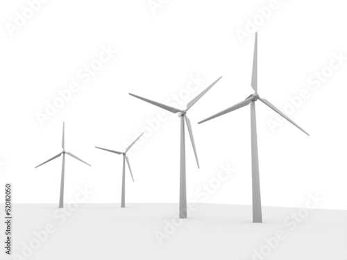 Windmills rendered isolated © pupes1