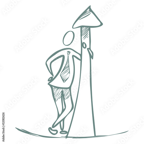 businessman and arrow of success.