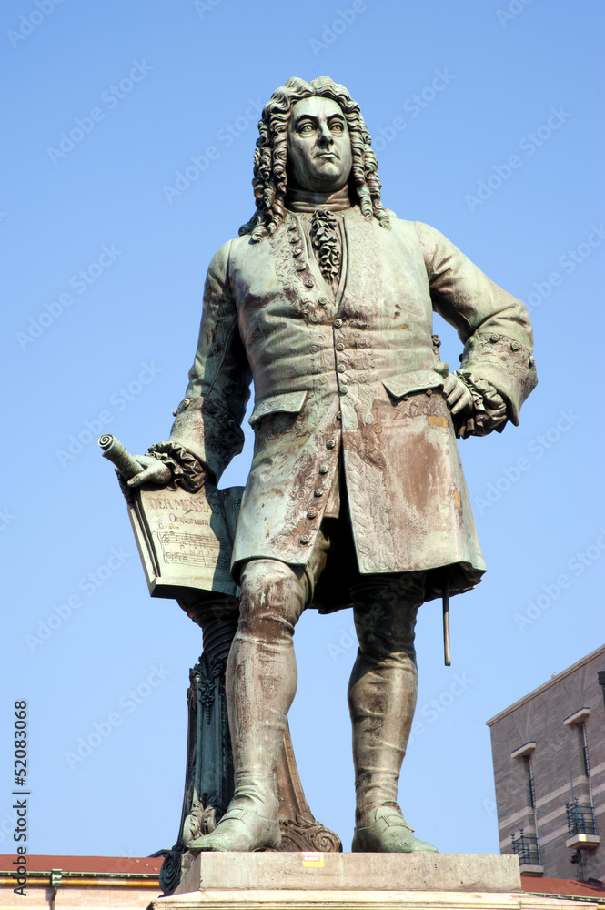 Naklejka premium Händel Denkmal Halle - Saale Hallmarkt