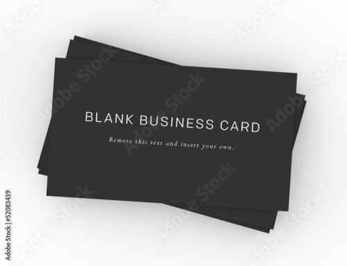 A stack of black business cards