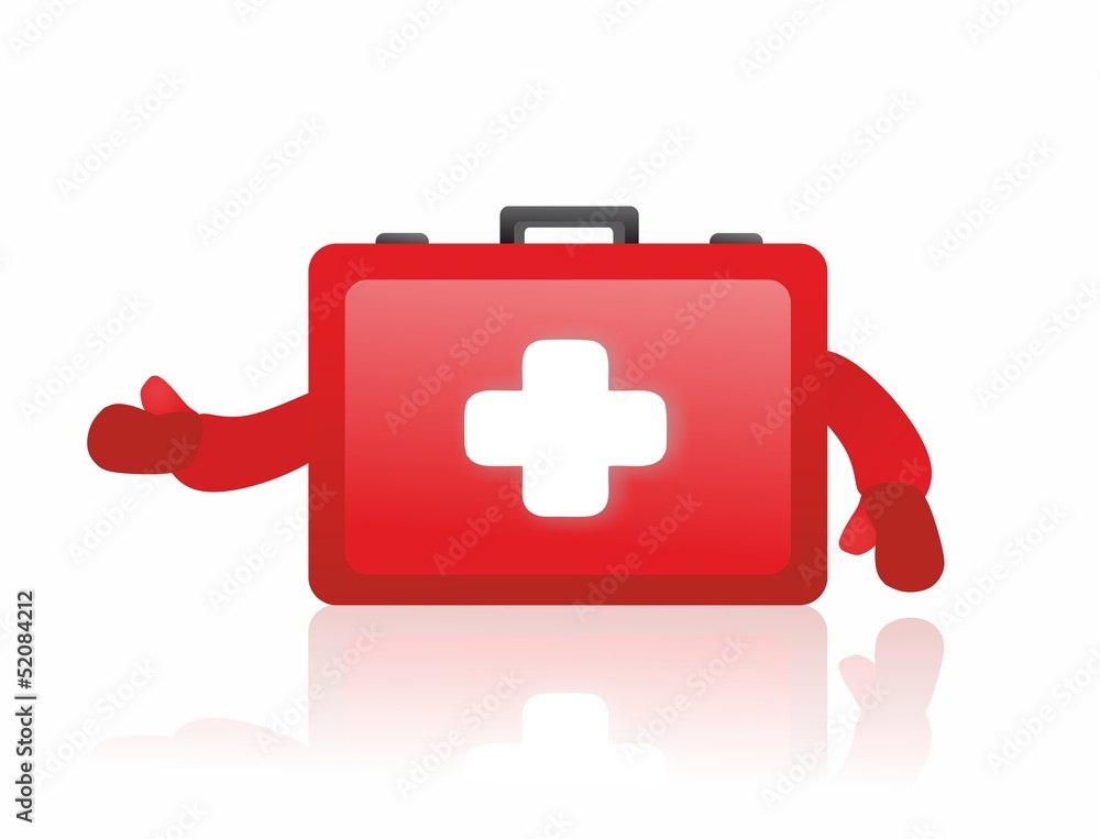 Obraz premium Red first aid box - isolated