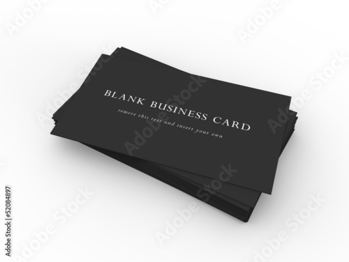 A stack of black business cards