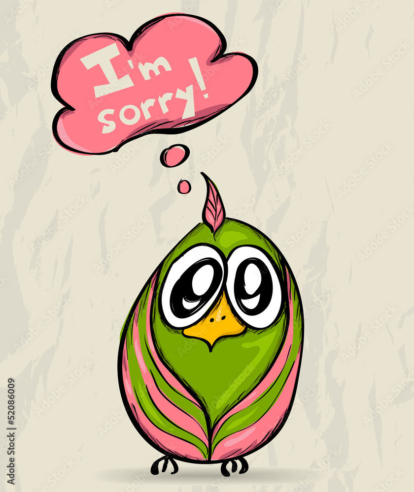 Obraz premium Poster with funny bird.