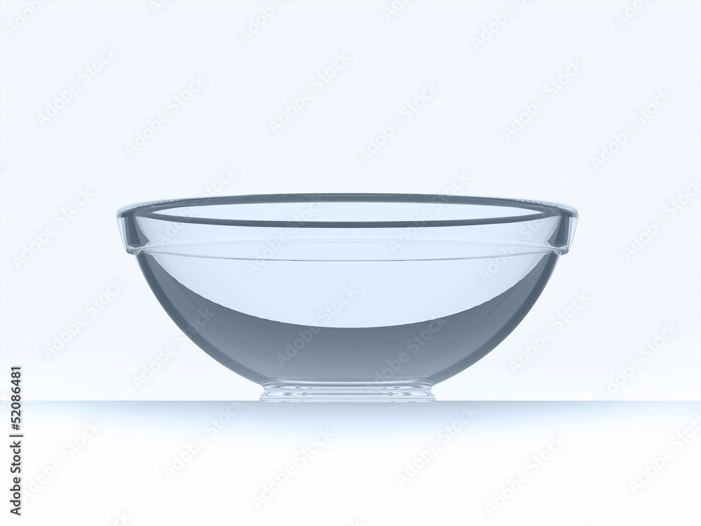 Bowl with blue glasses isolated Bowl with blue glasses isolated