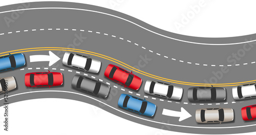 Cars travel traffic go one direction