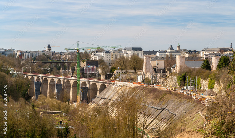 View of railway viaducts in Luxembourg city View of railway viaducts in Luxembourg city