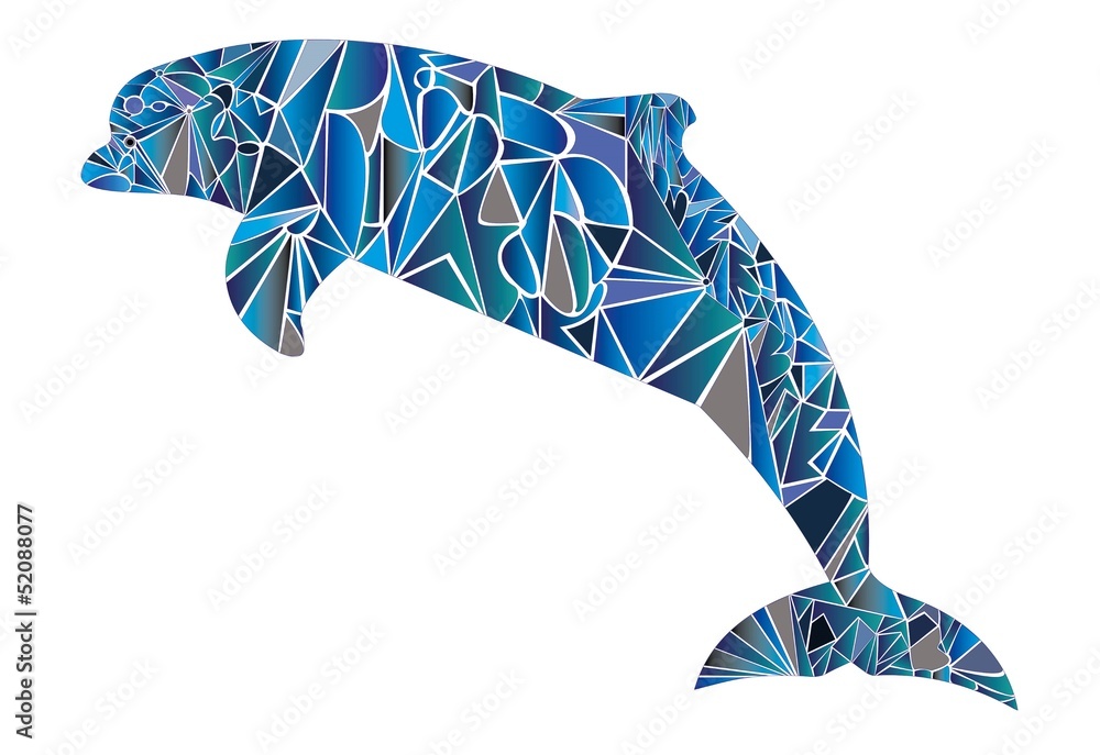 Obraz premium illustrazione di delfino composto da colori