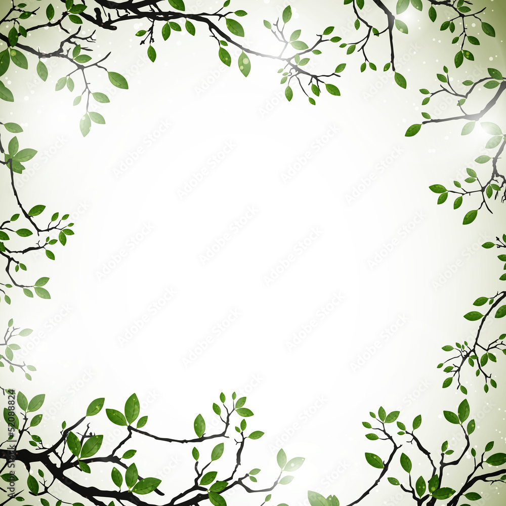 Vector Illustration of a Nature Background with Leaves Vector Illustration of a Nature Background with Leaves
