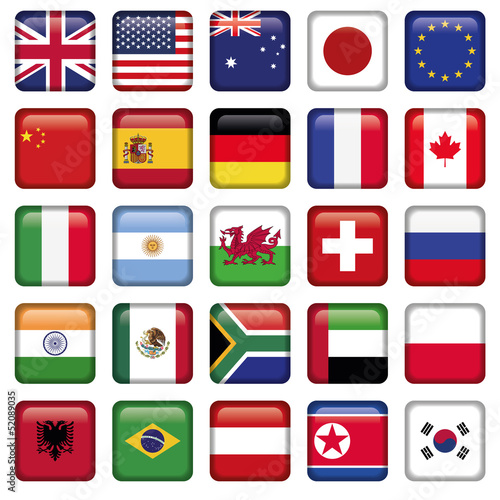 Vector set of Flags world top states