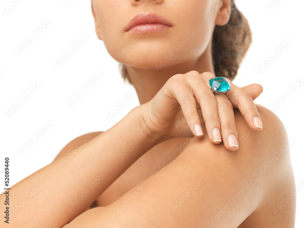 woman with cocktail ring woman with cocktail ring