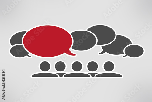 red communication bubbles
