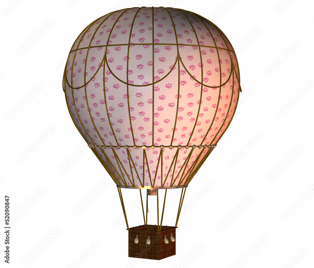 balon na vrući zrak ružičaste mačje šape #52090847 - Baloni - KONTURNO  REZANE NALJEPNICE