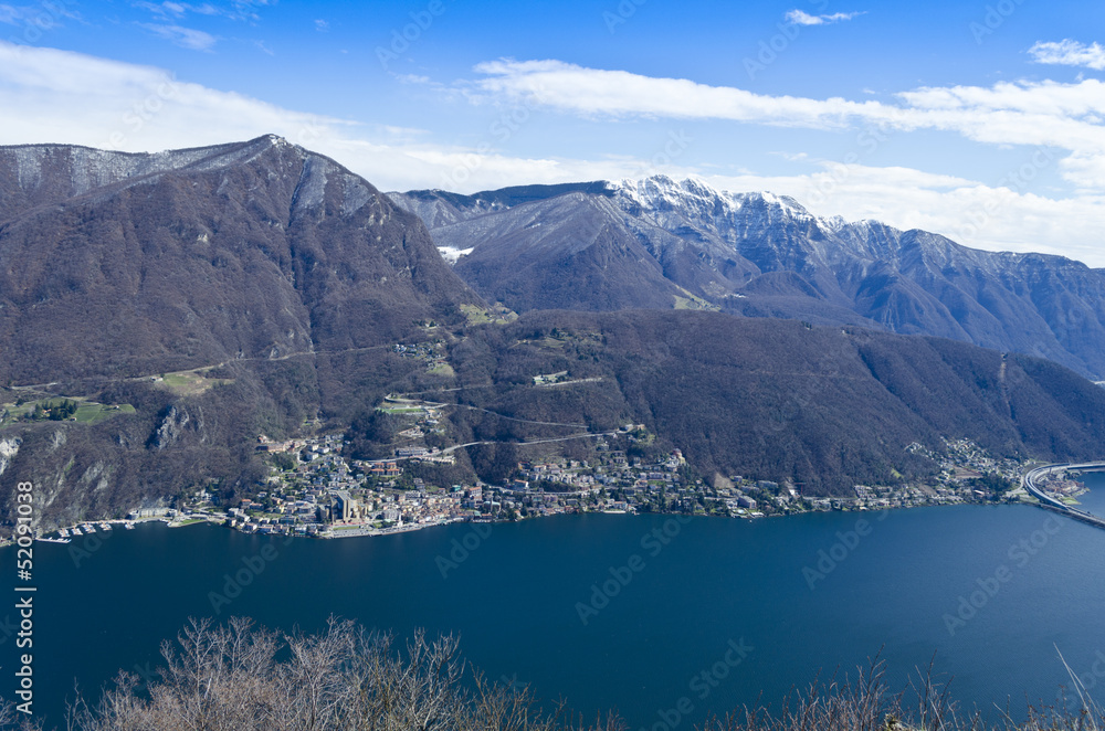 View over Lugano Lake
