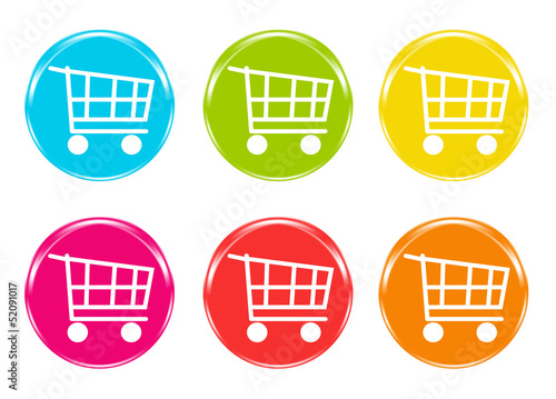Iconos de carritos de la compra en varios colores