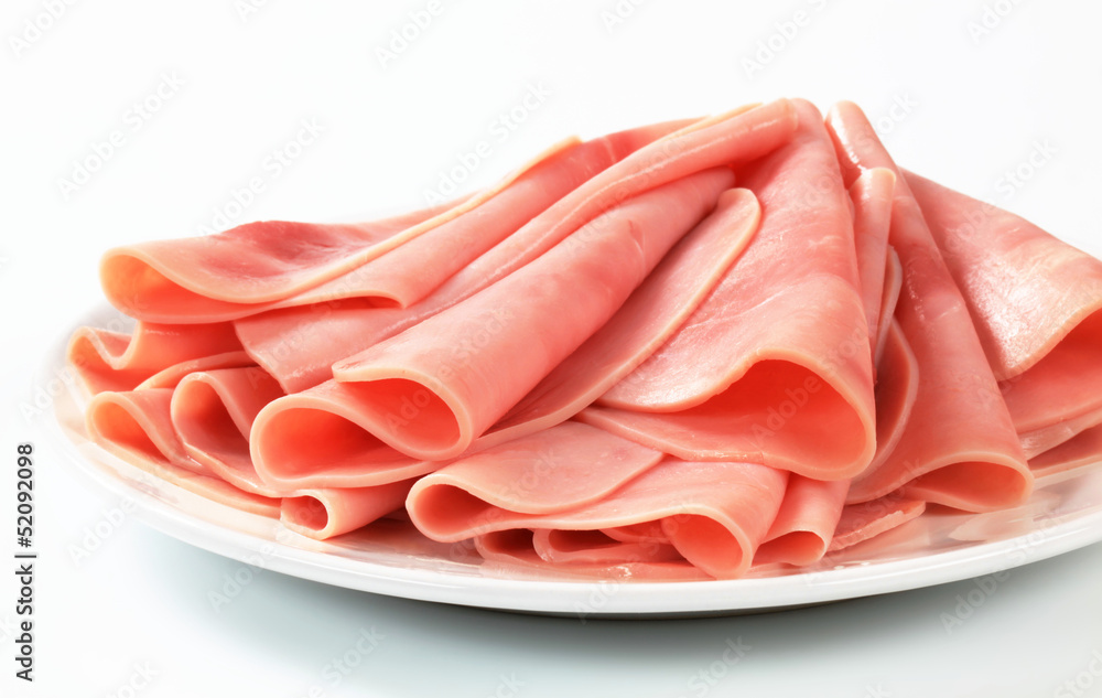 Thinly sliced ham