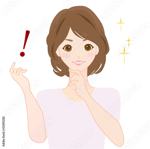 ひらめく女性