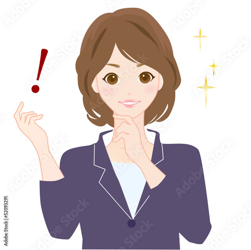 ひらめく女性　オフィス