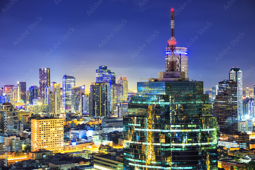 Fototapeta premium Bangkok city night view