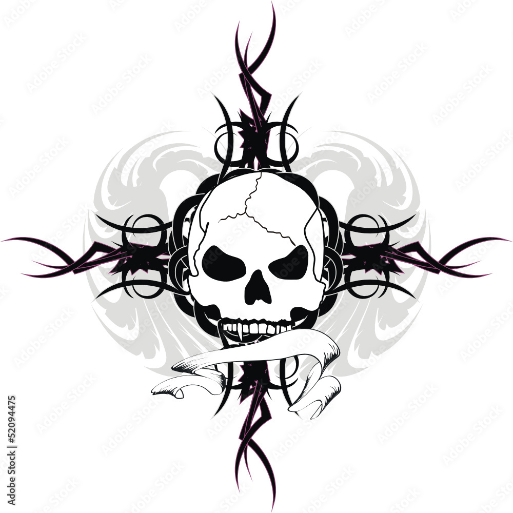 Tattoo - Skull Silhouette - CleanPNG / KissPNG