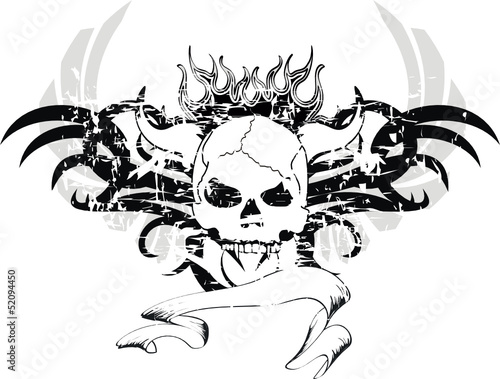 skull tribal tattoo vector11