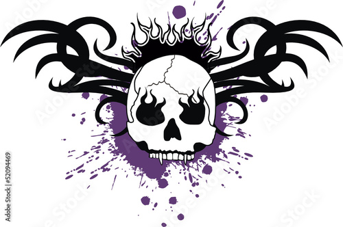 skull tribal tattoo vector3
