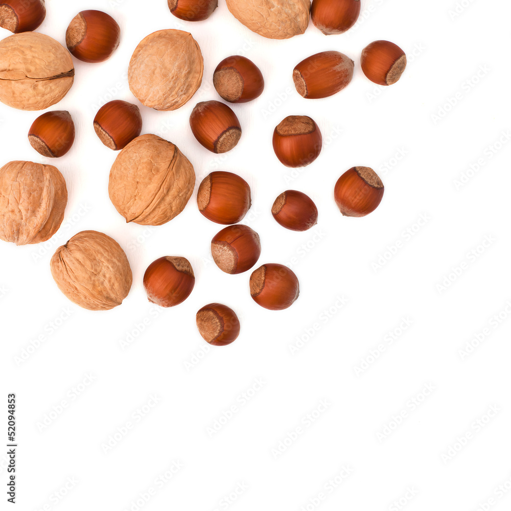 Nuts on a white background Nuts on a white background