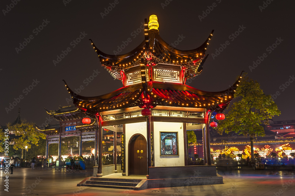The pavilion at night in Confucian Temple, Nanjing The pavilion at night in Confucian Temple, Nanjing