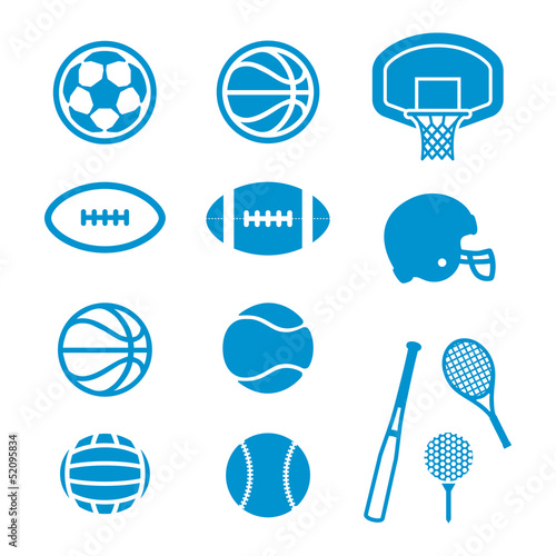 Vector icons Sports Equipment and Balls