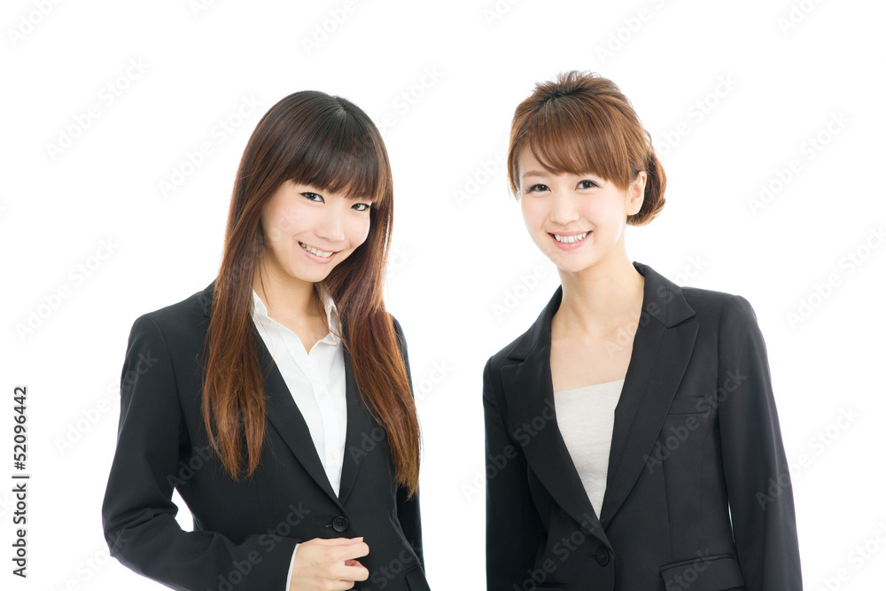 Beautiful asian businesswomen isolated on white background