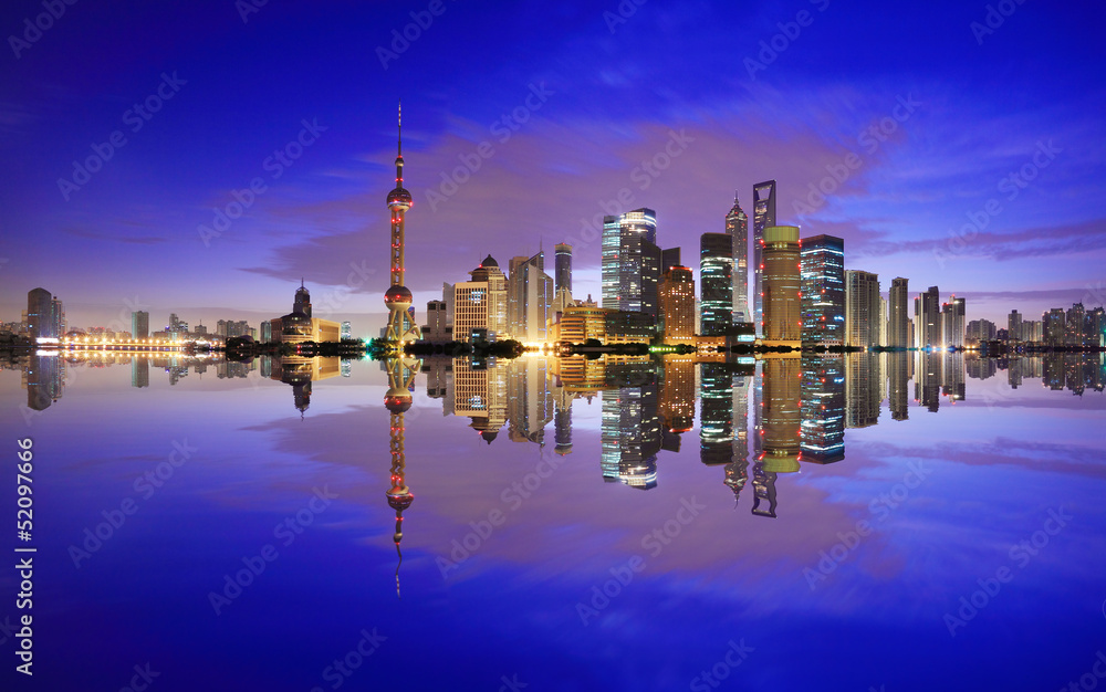 Lujiazui Finance&Trade Zone of Shanghai  at New dawn landmark sk