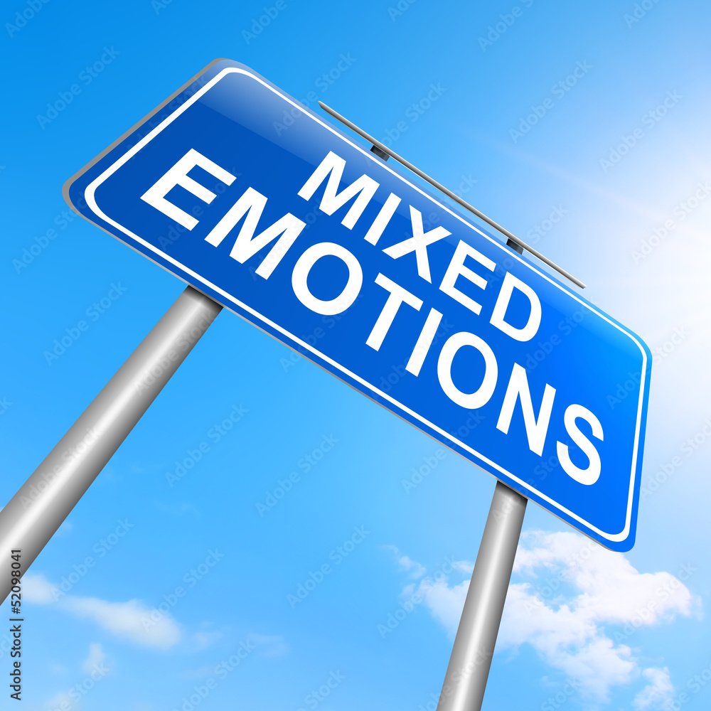 Obraz premium Mixed emotions concept.