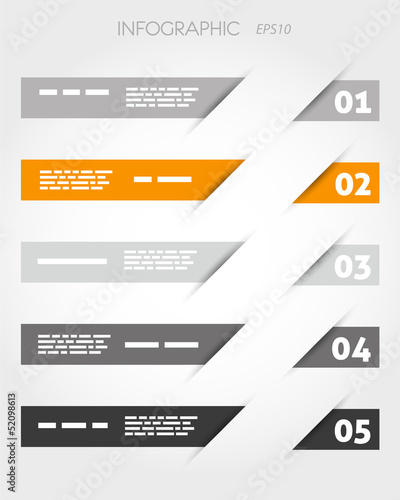 orange oblique stickers with five options