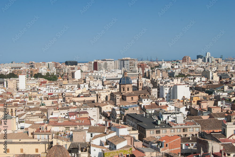Aerial View Of Valencia From the Miguelete  The Tower Near the C