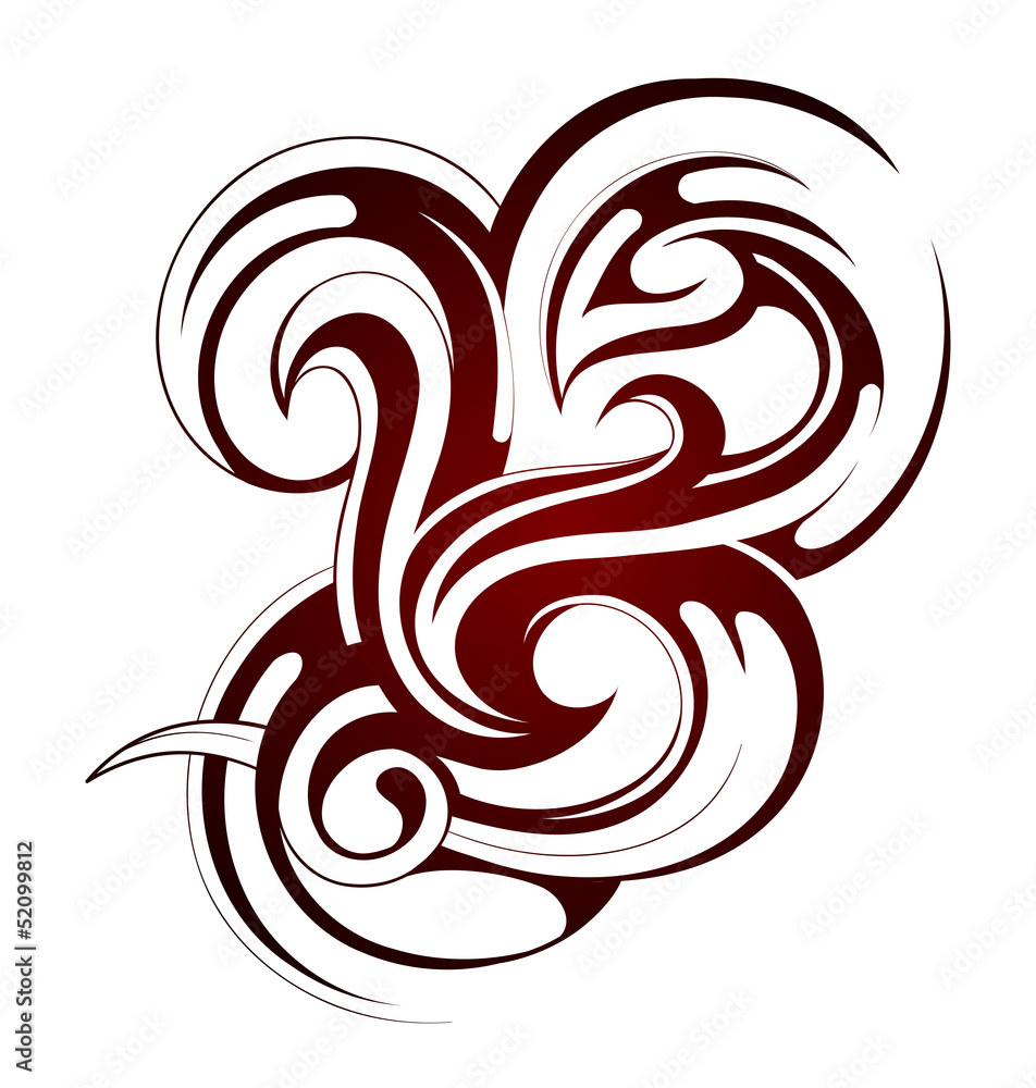 Fototapeta premium Tribal tattoo. Fire flame