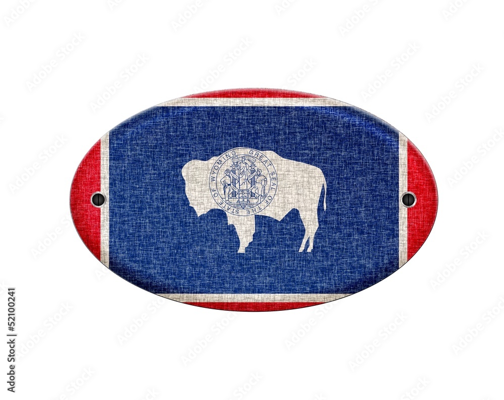 Obraz premium Wooden sign of Wyoming.