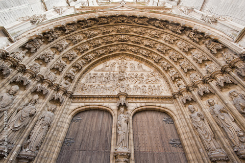 Entrance to the Cathedral of Our Lady in Antwerp, Belgium