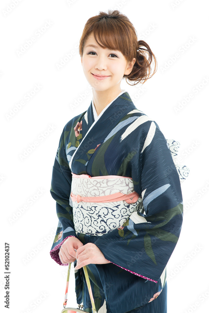 Beautiful japanese kimono woman isolated on white background Beautiful japanese kimono woman isolated on white background