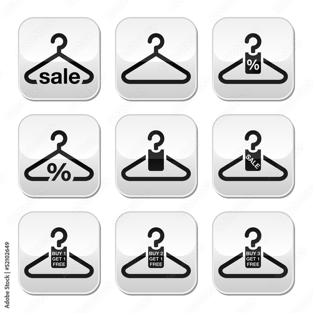 Hanger, sale, buy 1 get 1 free buttons set Hanger, sale, buy 1 get 1 free buttons set