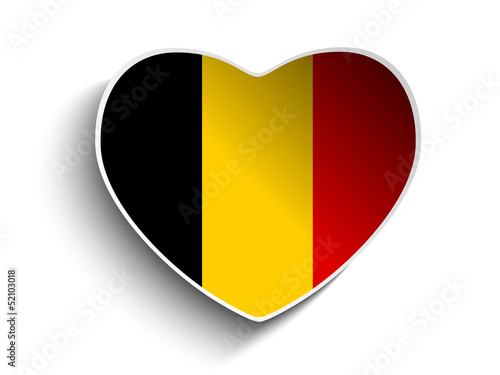 Free Download Belgium Flag Heart Paper Sticker - GFXLoad