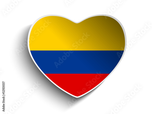 Free Download Colombia Flag Heart Paper Sticker - GFXLoad