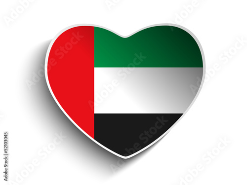 Emirates Flag Heart Paper Sticker Free Download Emirates Flag Heart Paper Sticker - GFXLoad