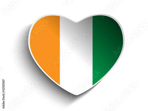 Free Download Ireland Flag Heart Paper Sticker - GFXLoad