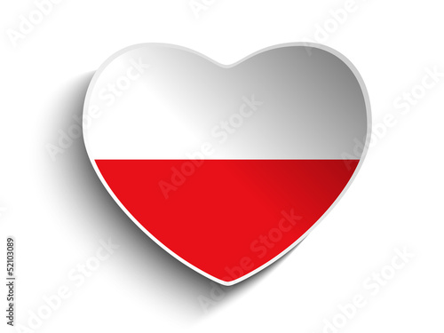 Poland Flag Heart Paper Sticker Free Download Poland Flag Heart Paper Sticker - GFXLoad