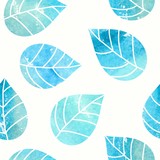 Seamless leaves background. Watercolor leaves pattern