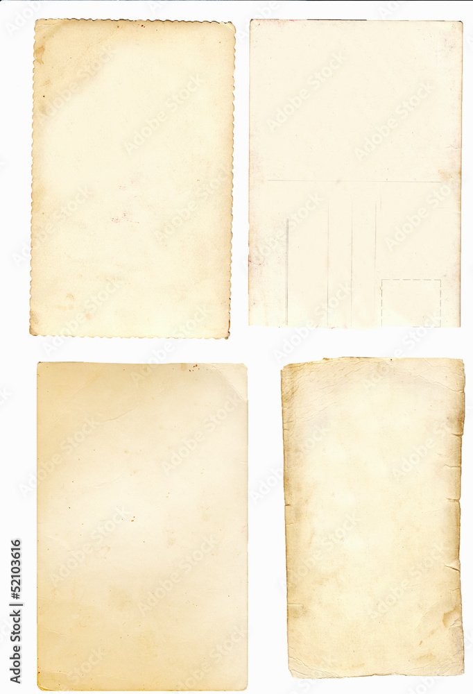 Collage of old paper isolated on a white